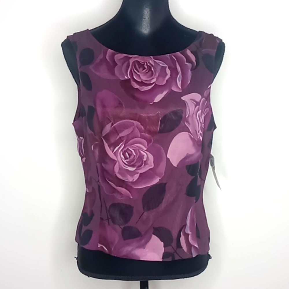 WRAPPER Vtg. Purple/Lilac Sleeveless Cropped Chiffon Sleeveless Top (NWOT) - 14